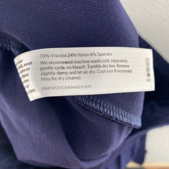 Eileen Fisher Pants Womens Small Navy Pull On Stretch Pocket Ankle Viscose Knit - Picture 11 of 12